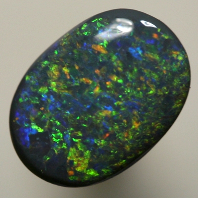SOLID BLACK OPAL Pinfire pattern with sparkling orange and green